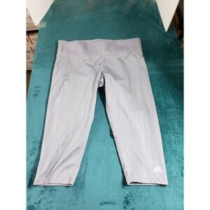 Adidas Pants Size Extra Large Womens Gray Elastic Waist Running Stretch Tights